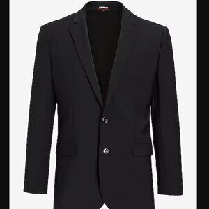 NWT Express 42L Slim Black Wool-Blend Modern Tech Suit Jacket